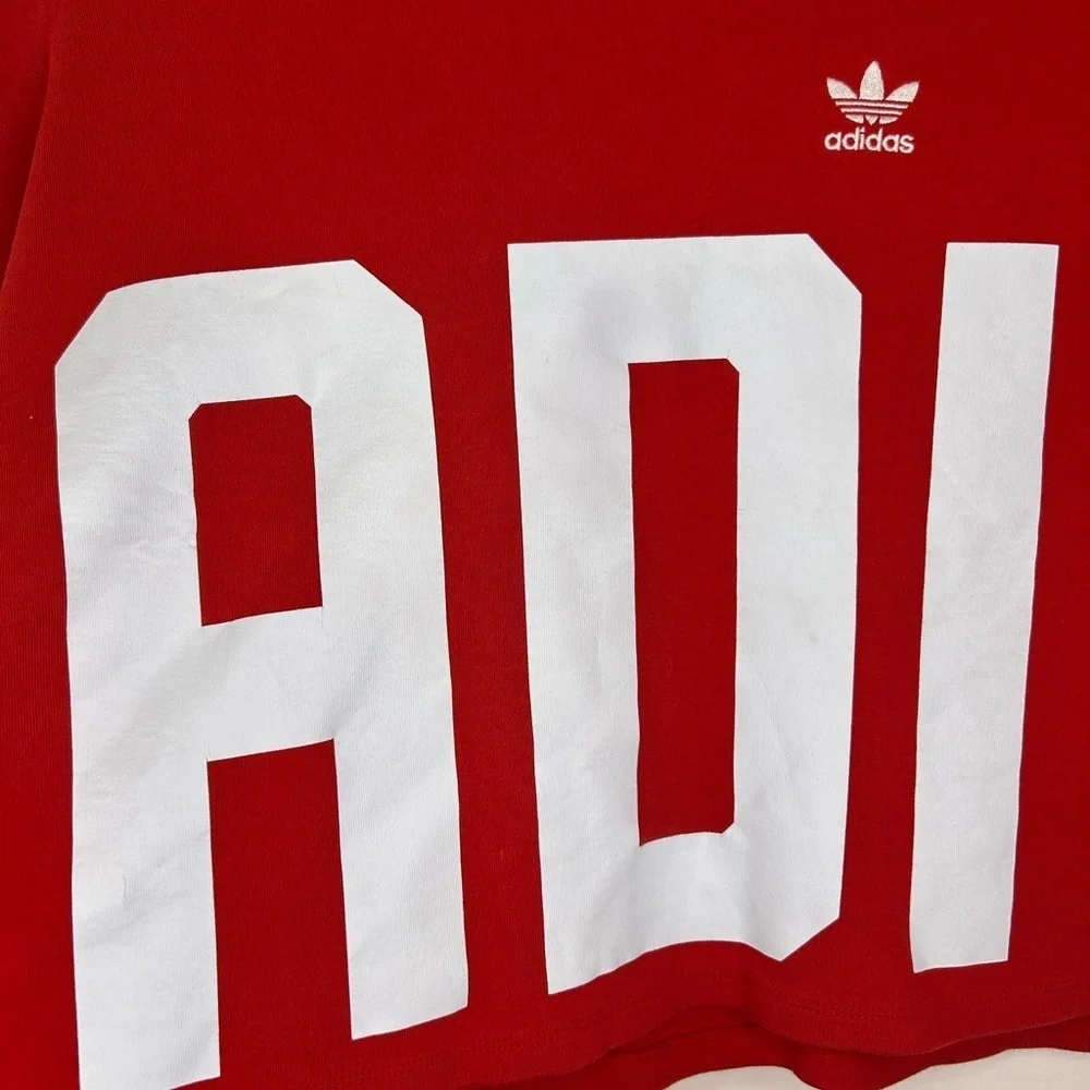 adidas Originals Women's Bold Age Cropped Sweatshirt in red - Picture 6 of 14